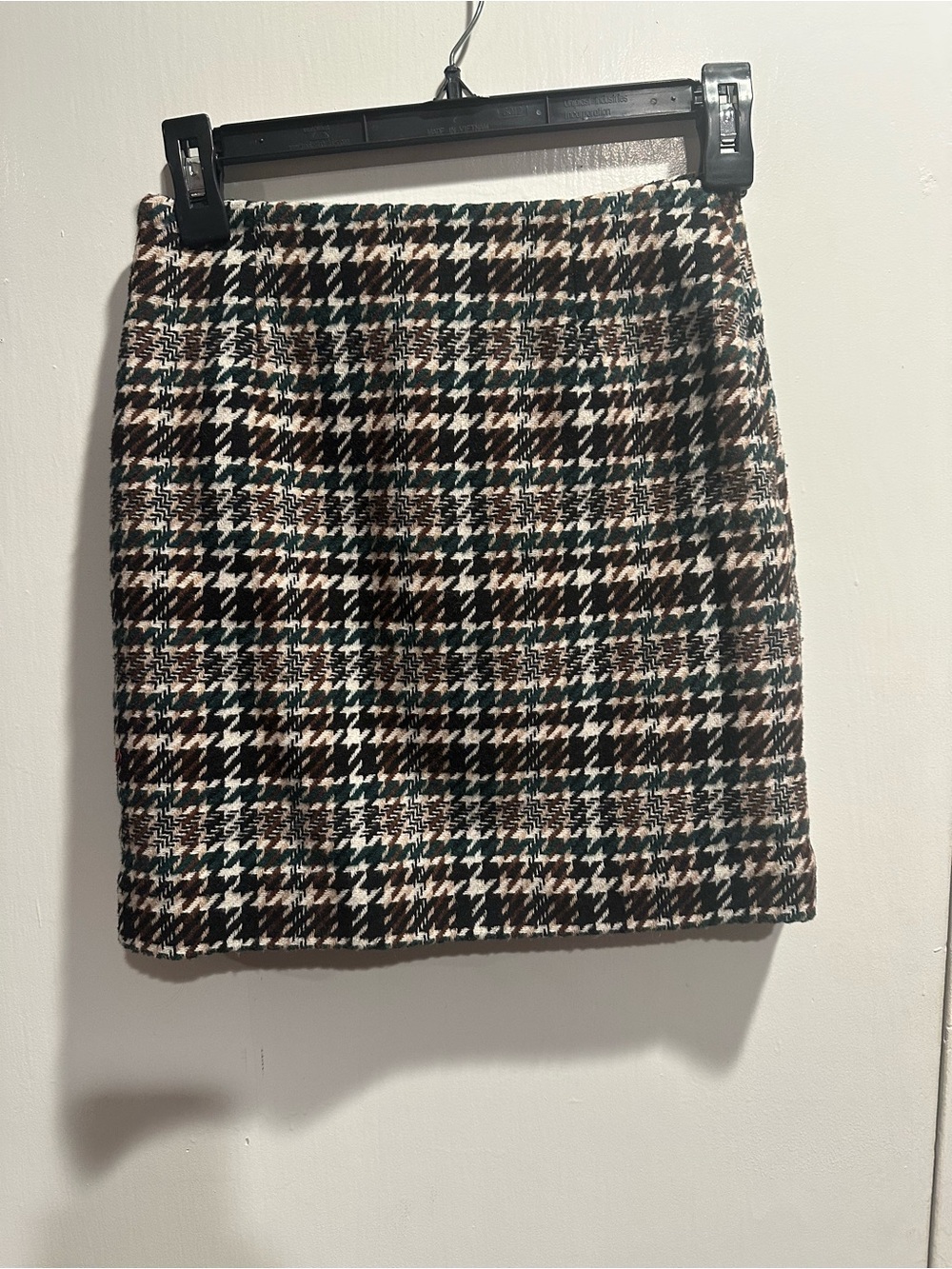 H&M Houndstooth Mini Skirt in Black, Brown & White